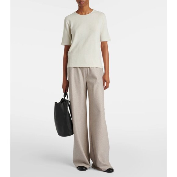 The Row Ipar Top in Pale Green Small Womens Cashmere SHort Sleeve Sweater - Picture 13 of 13